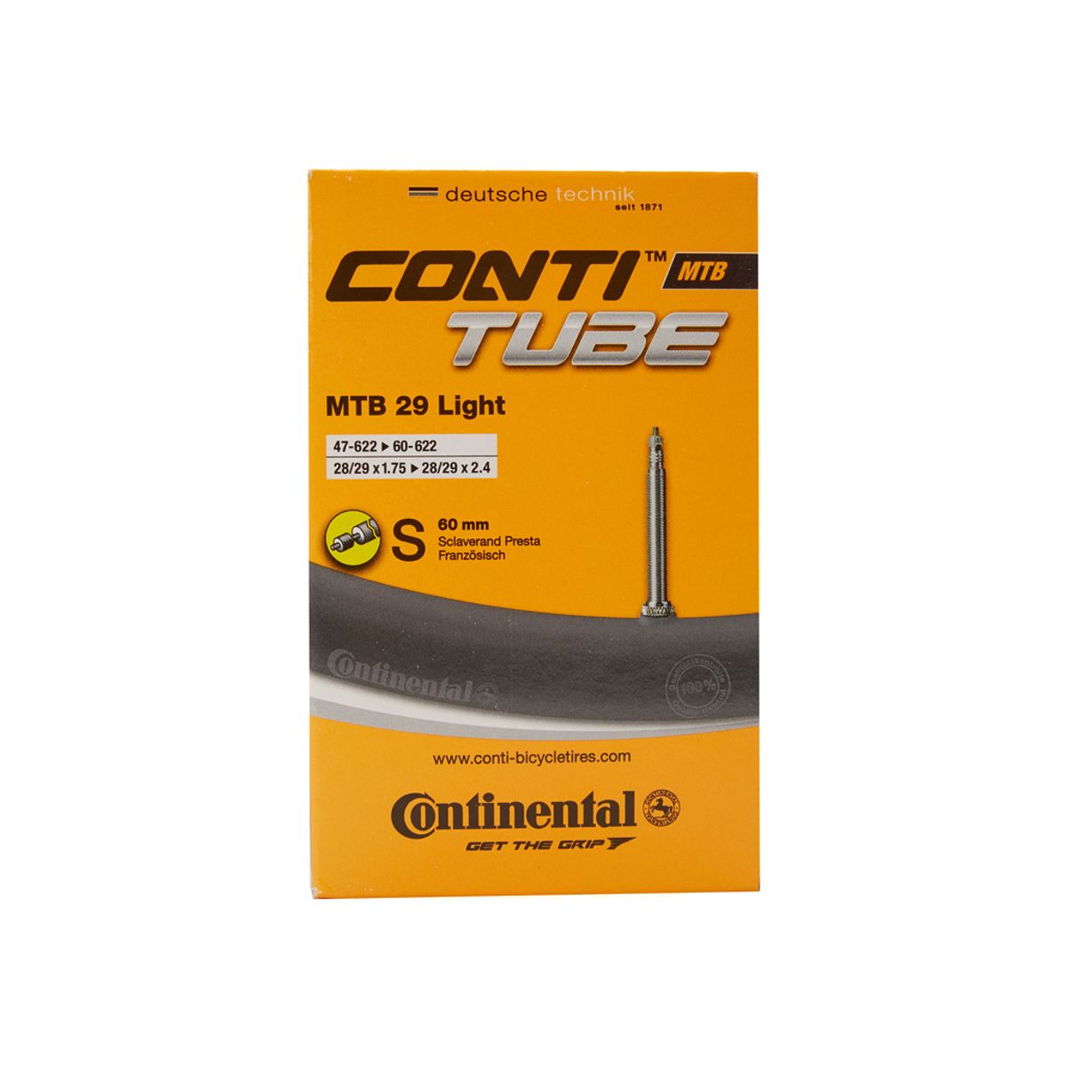 Continental MTB 29 Light - Cykelslange - Str. 29"x1.75-2.40" - 60 mm racerventil