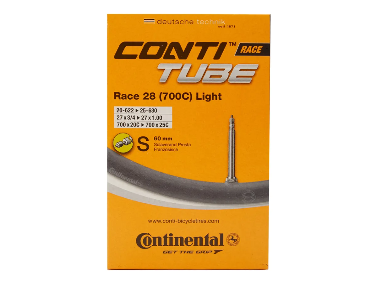 Continental Race 28 Light - Cykelslange - Str. 700x20-25c - 60 mm racerventil