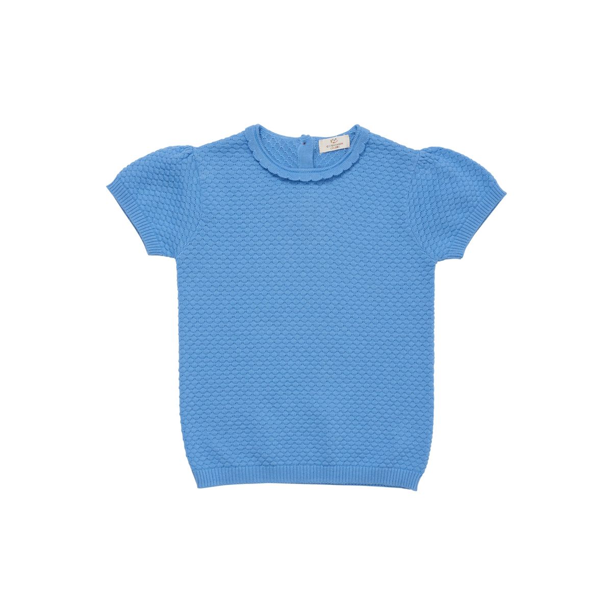 Copenhagen Colors Margueritte Strik T-shirt - Sky Blue - 86 cm