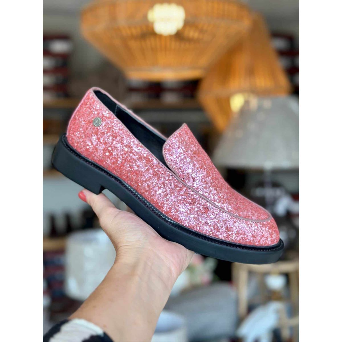 COPENHAGEN SHOES - CPHS LOAFER - ROSA GLITTER 40