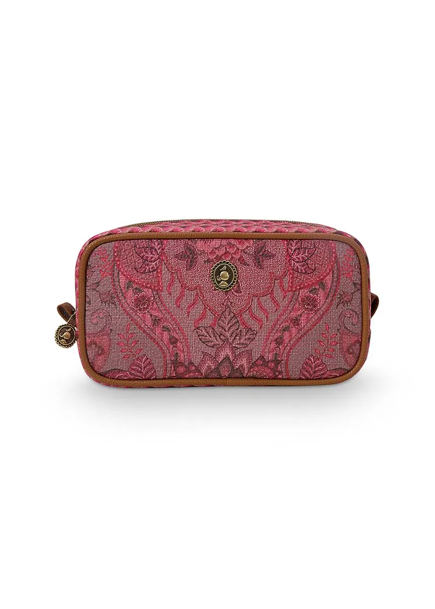 Cosmetic Bag Square Small Kyoto Festival Dark Pink 20x10.5x7.5cm