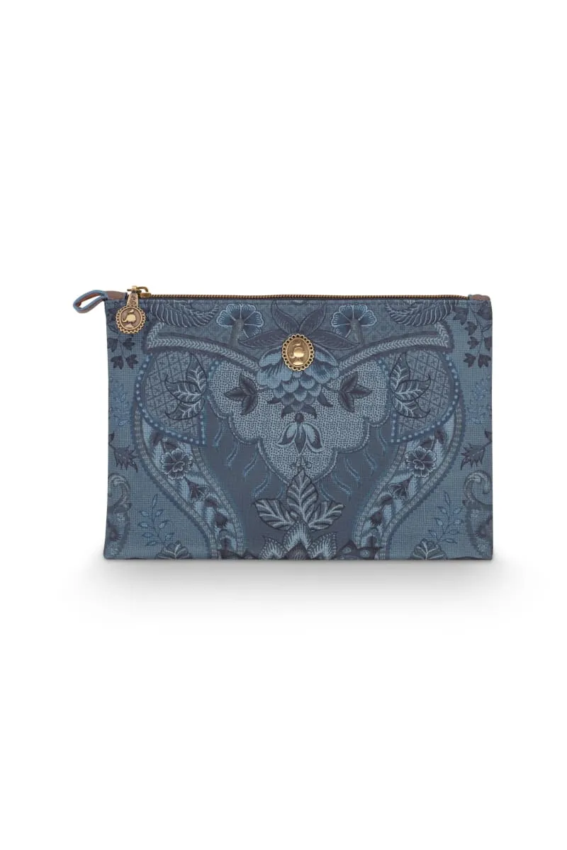 Cosmetic Flat -Pouch Medium Kyoto Festival Denim Blue 24x15.5x1cm