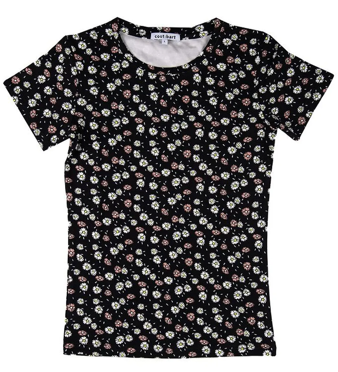 Cost:Bart T-shirt - Rosita - Sort m. Blomster