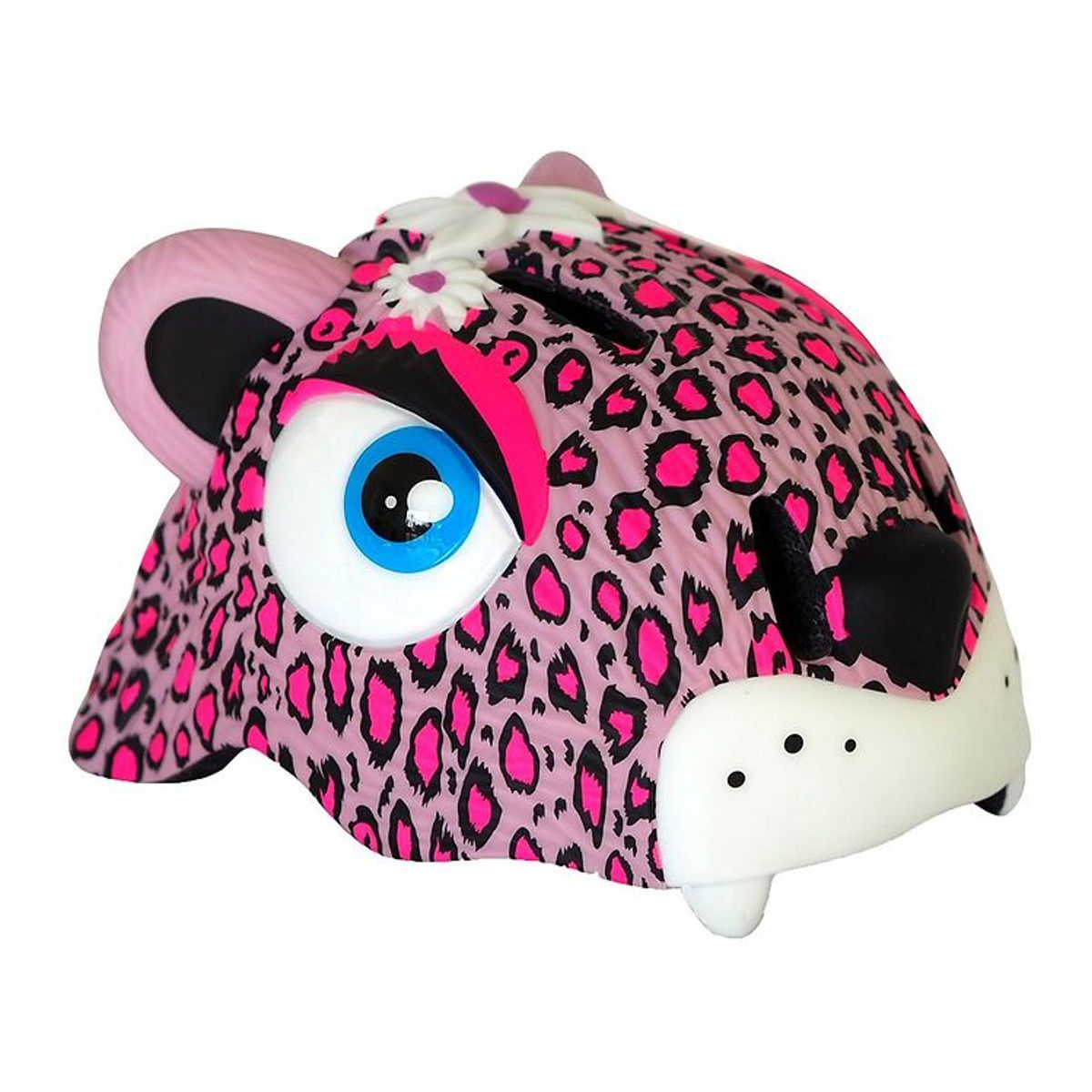 Crazy Safety Cykelhjelm m. Lys - Leopard - Pink