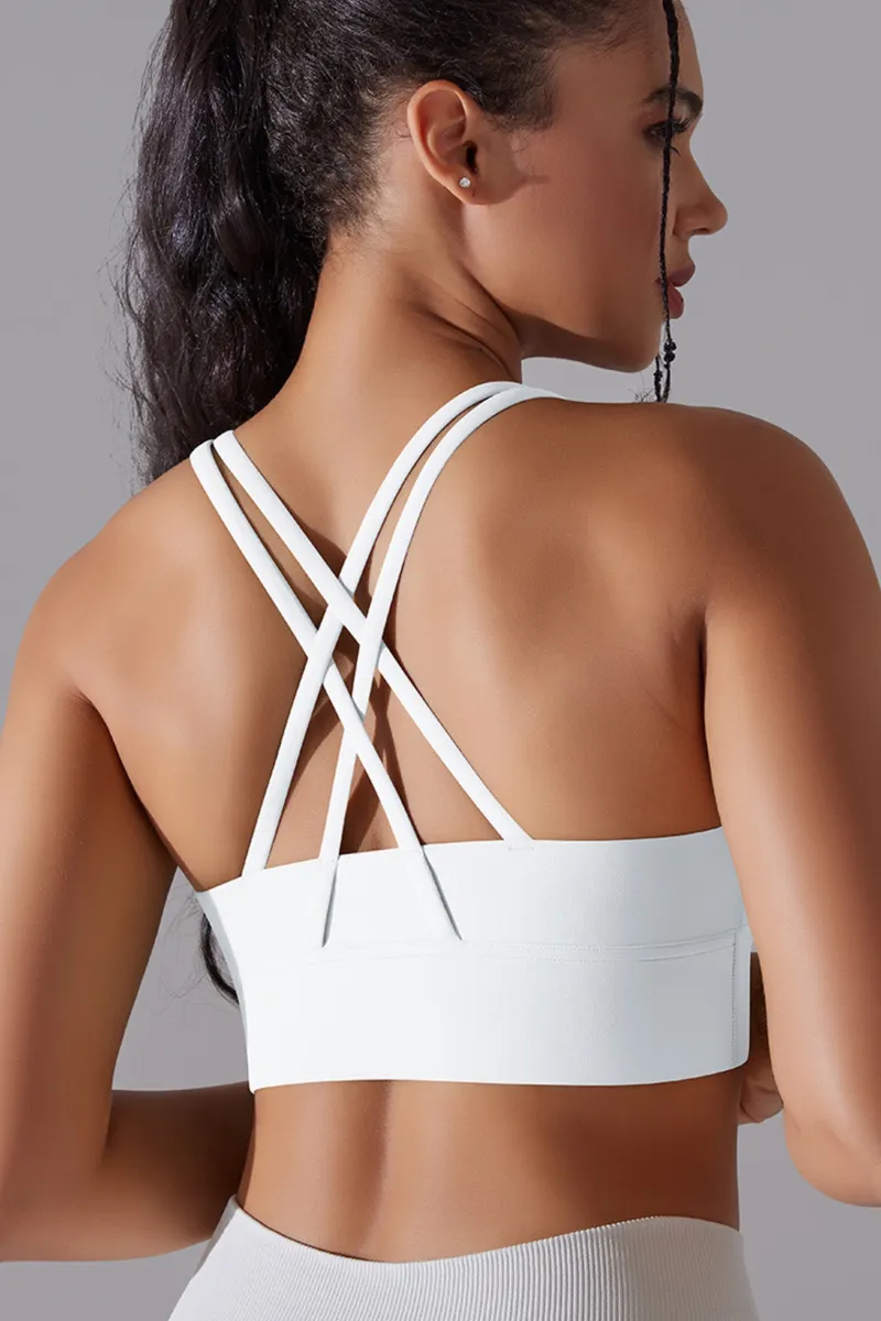 Cross back sports-bh White - Large / White