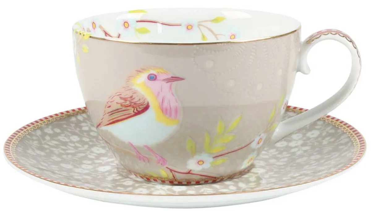 Cup & Saucer Early Bird Khaki 280ml