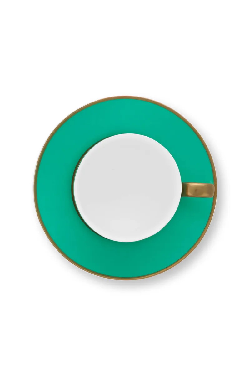 Cup & Saucer Pip Chique Gold-Green 220ml