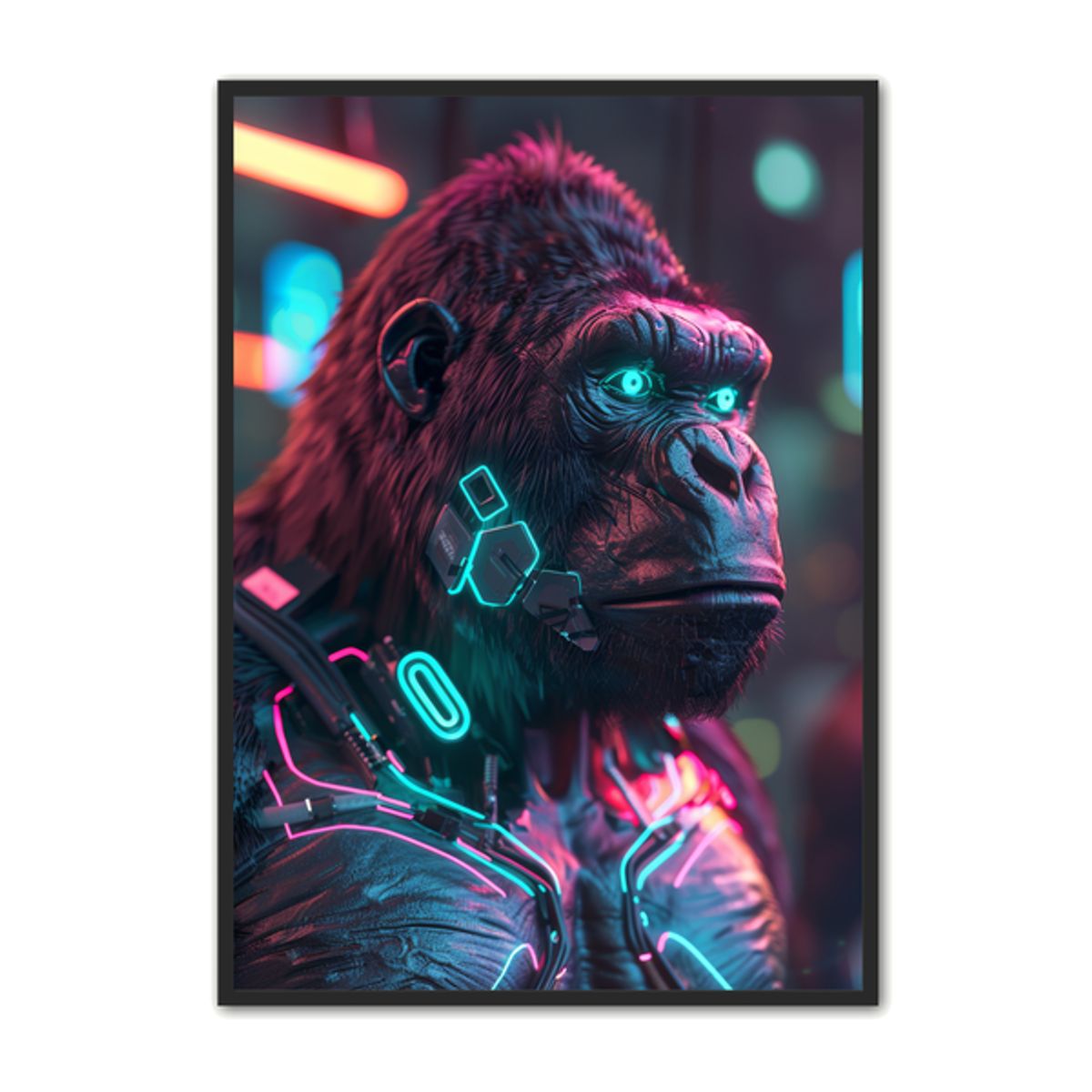 Cyberpunk Gorilla 1 - Gamer Plakat