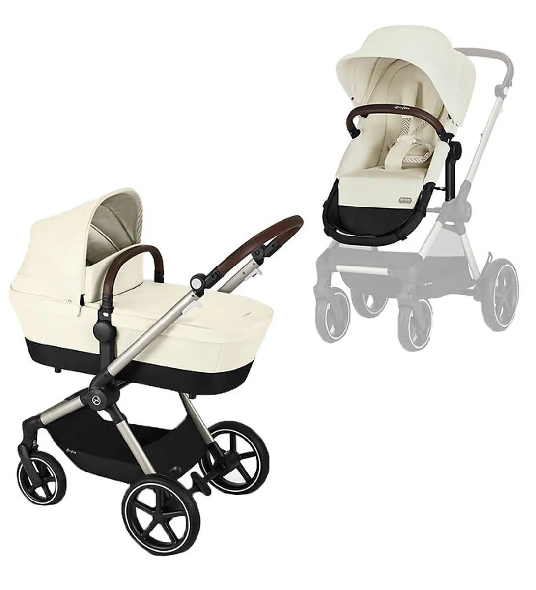 Cybex Klapvogn/Barnevogn - Eos Lux - 2-i-1 - Seashell Beige