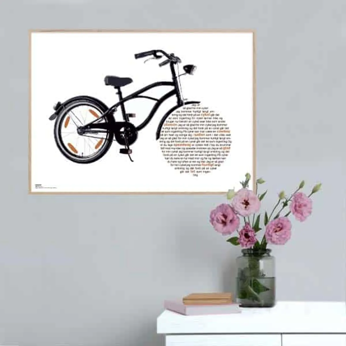 Cykelsangen - Povl Kjøller plakat - 21 x 15 cm / XS / vandret