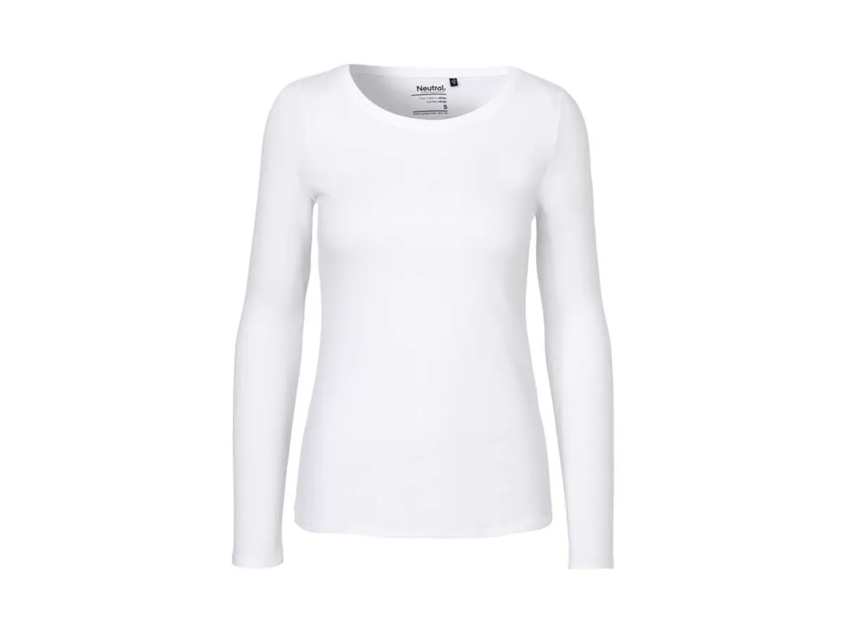 Dame Langærmet T-shirt Neutral O81050 str. L Hvid