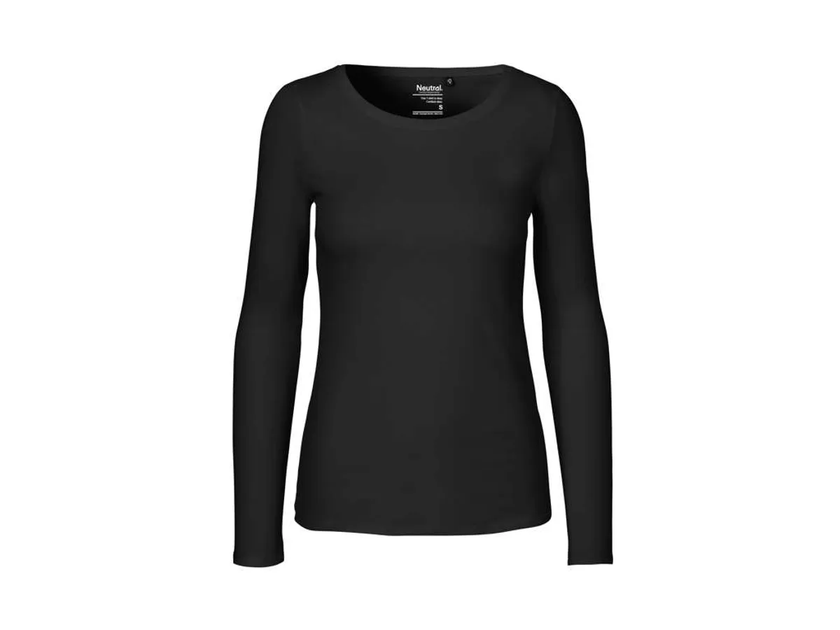 Dame Langærmet T-shirt Neutral O81050 str. L Sort