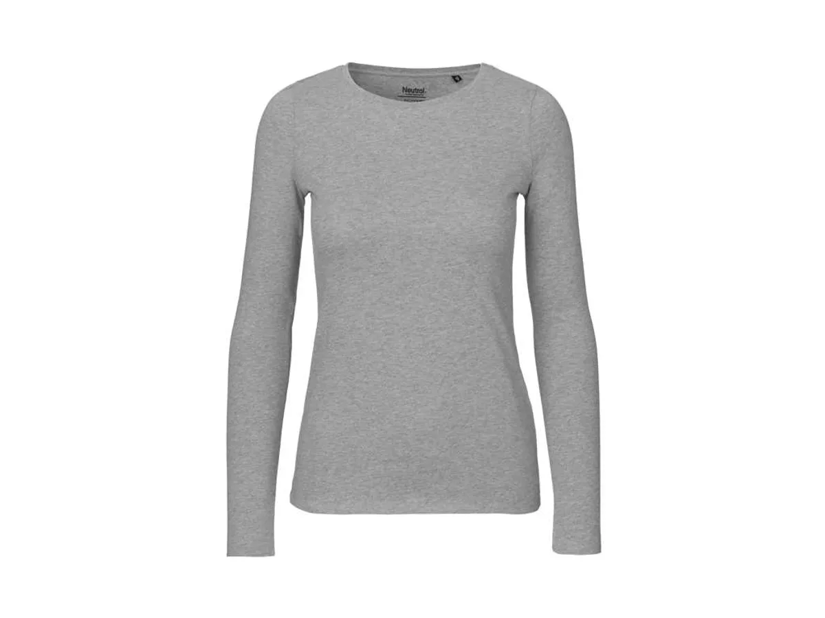 Dame Langærmet T-shirt Neutral O81050 str. XL grå