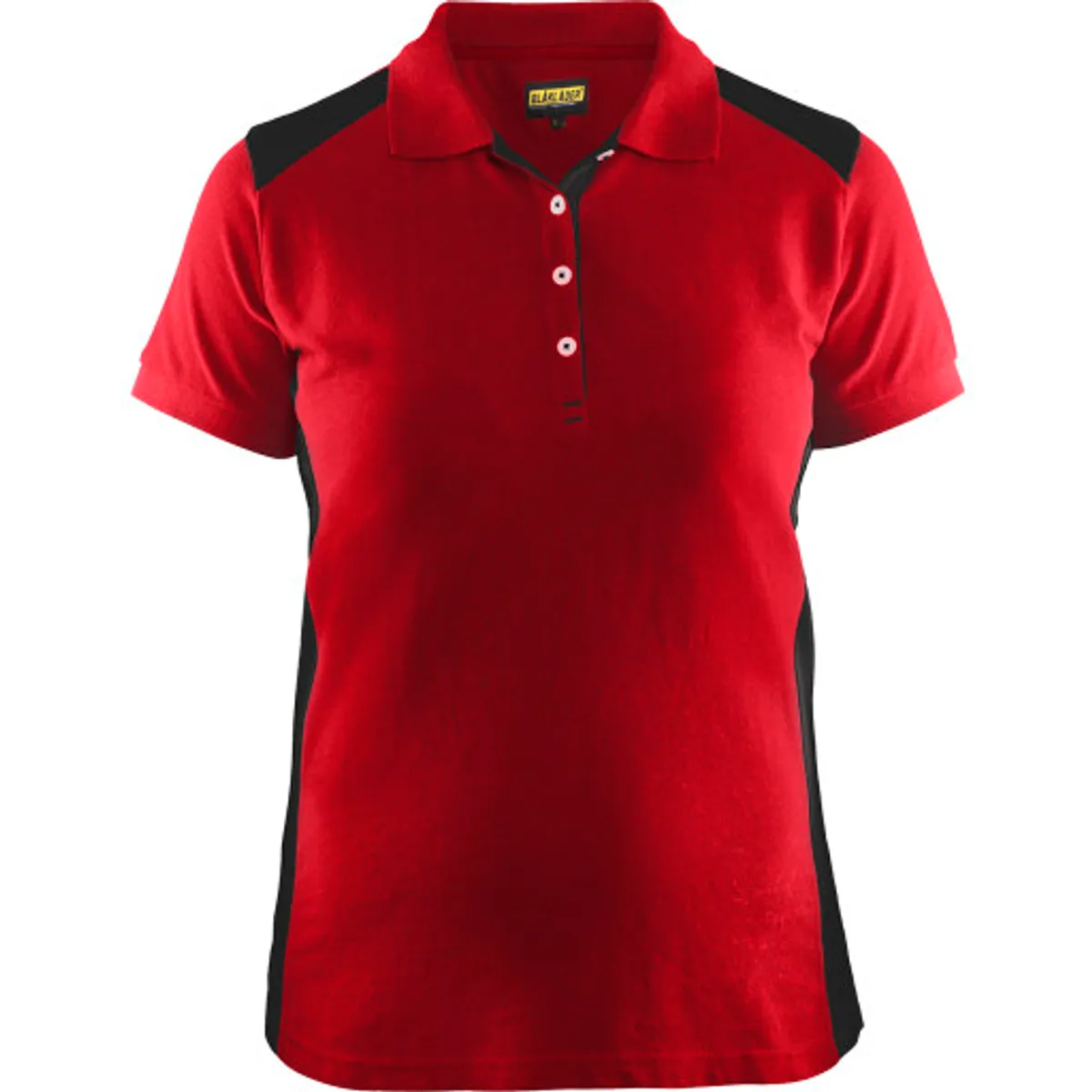 DAME POLOSHIRT RØD/SORT S