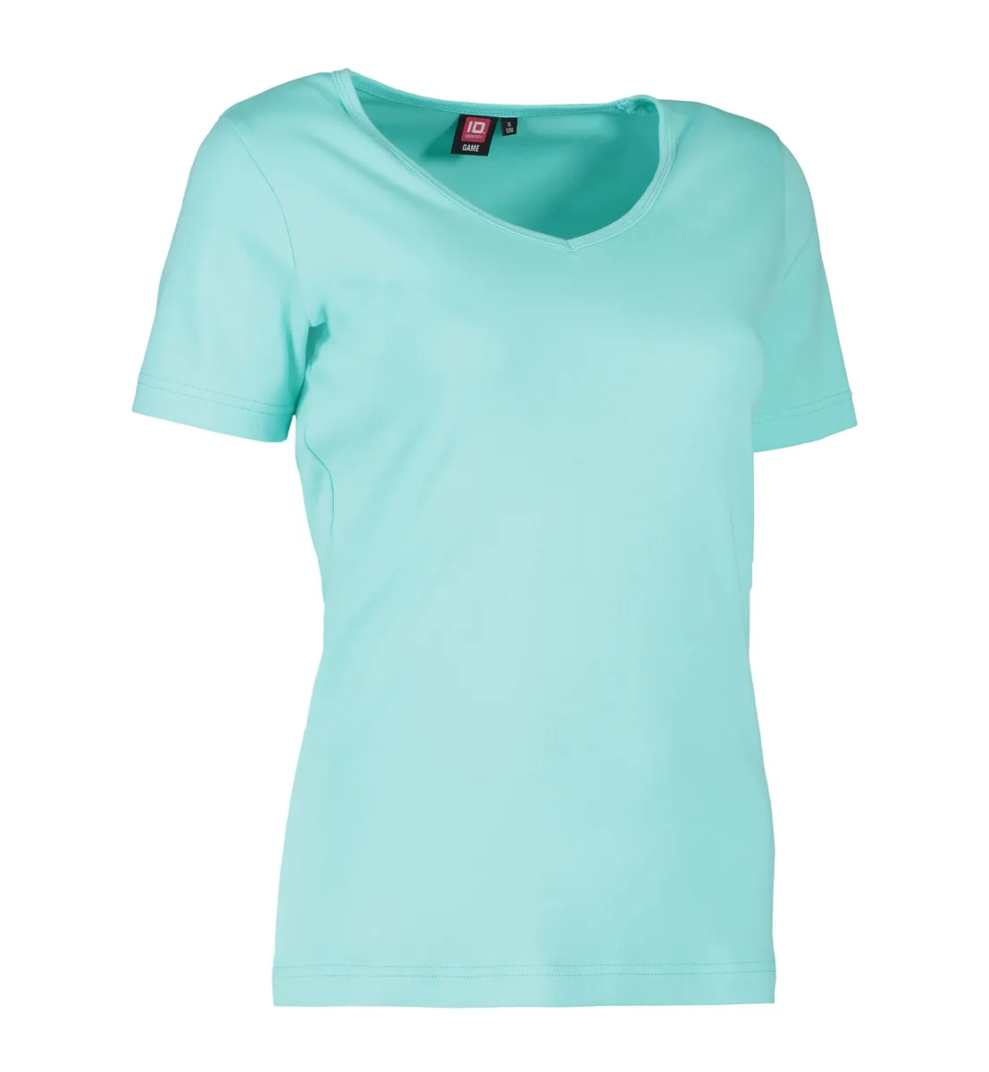 Dame t-shirt i mint med v-hals - L