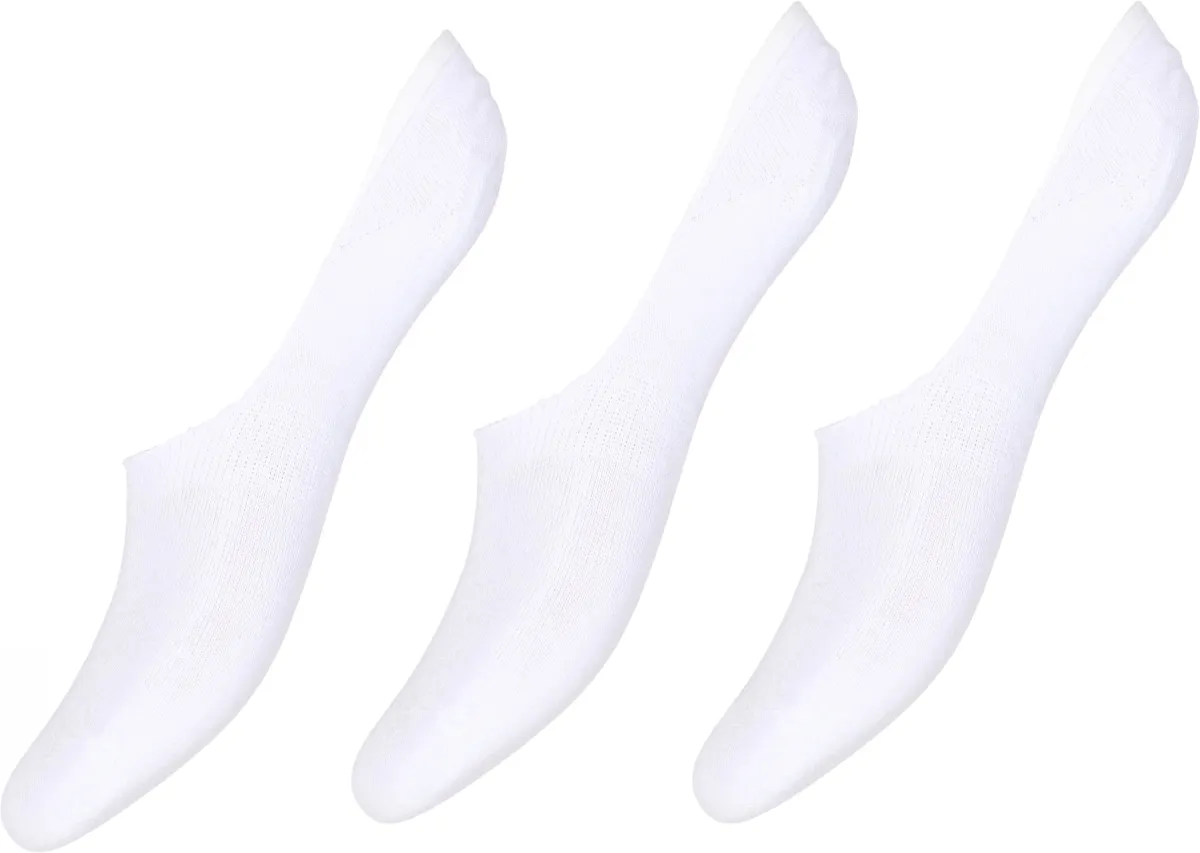 Decoy 3-pak Footies Strømper Bambus White-37/41