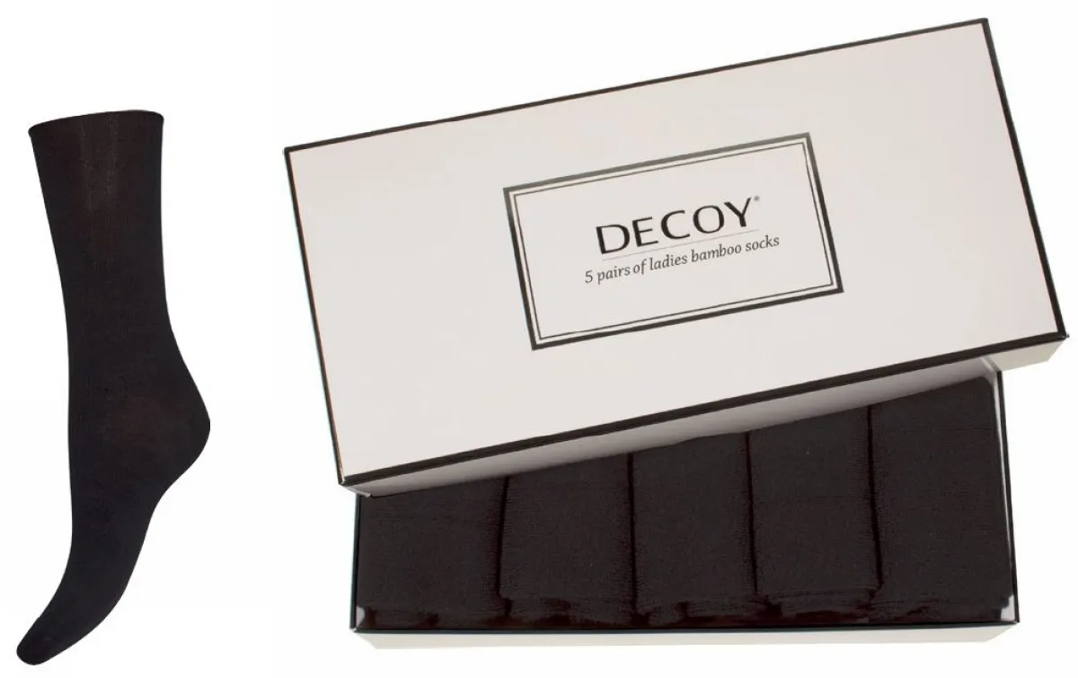 Decoy 5-pak Ankel Strømper Bambus Black-37/41