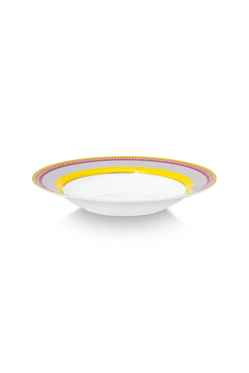 Deep Plate Pip Chique Stripes Yellow 23.5cm