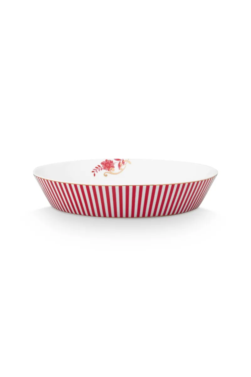 Deep Plate Royal Stripes Dark Pink 21.5cm