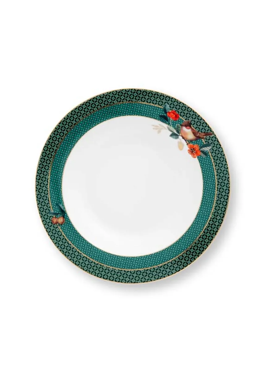 Deep Plate Winter Wonderland Bird Green 21.5cm