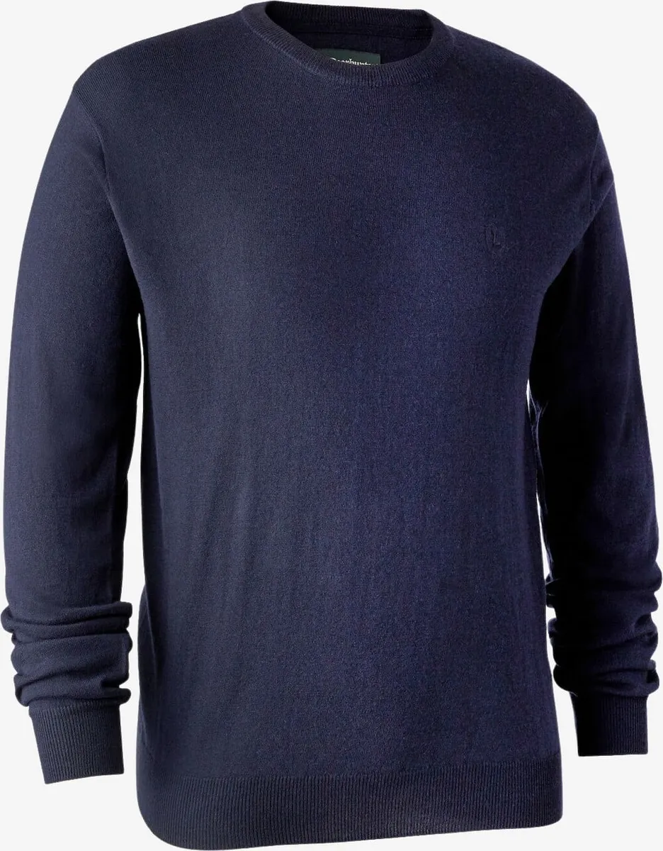 Deerhunter - Kingston strik med rund hals (Dark Blue) - 2XL