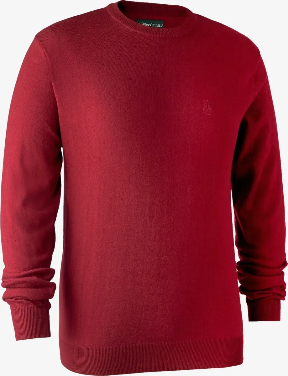 Deerhunter - Kingston strik med rund hals (Red) - S