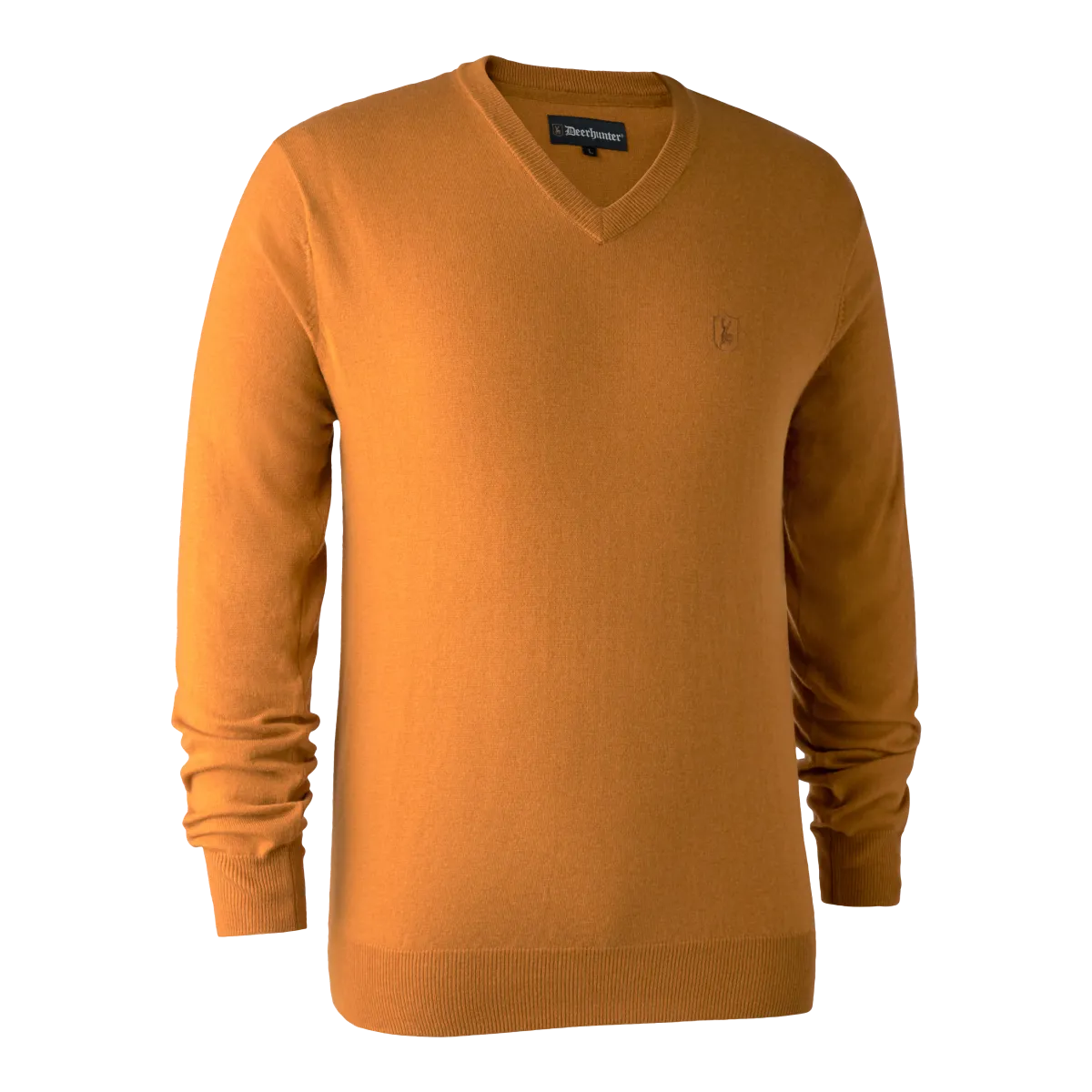 Deerhunter Kingston Striktrøje med V-hals Golden Oak 2XL