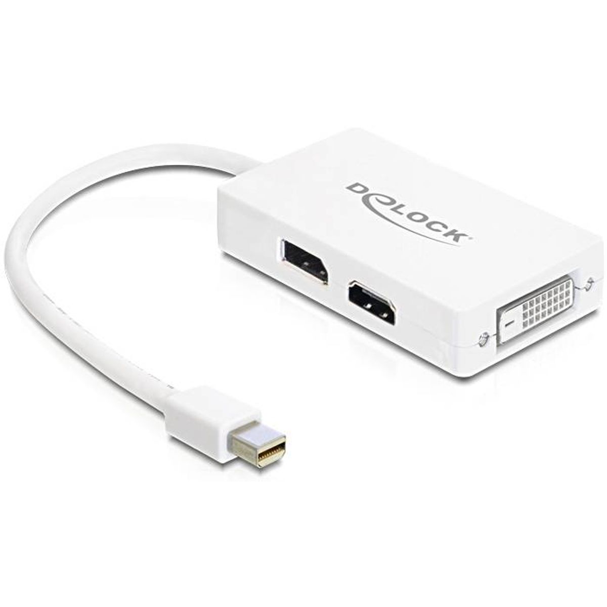 Delock Mini Displayport til DVI/HDMI/Displayport adapter - Hvid