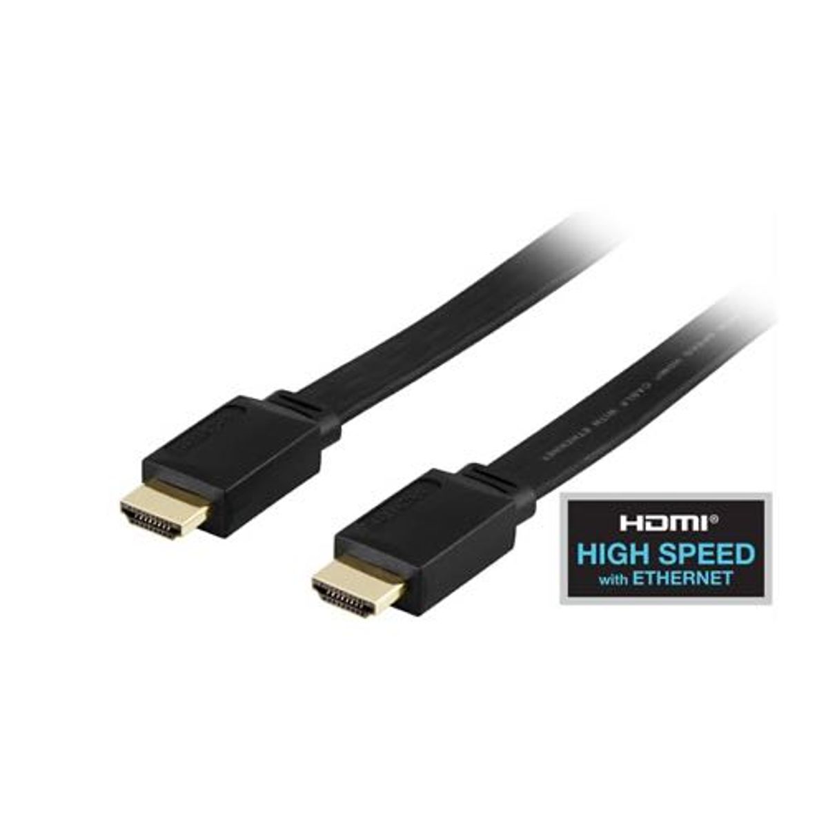 Deltaco - 1.4 High Speed HDMI Flat (Han-Han) (Sort) - 4K@30Hz - 5,0 m