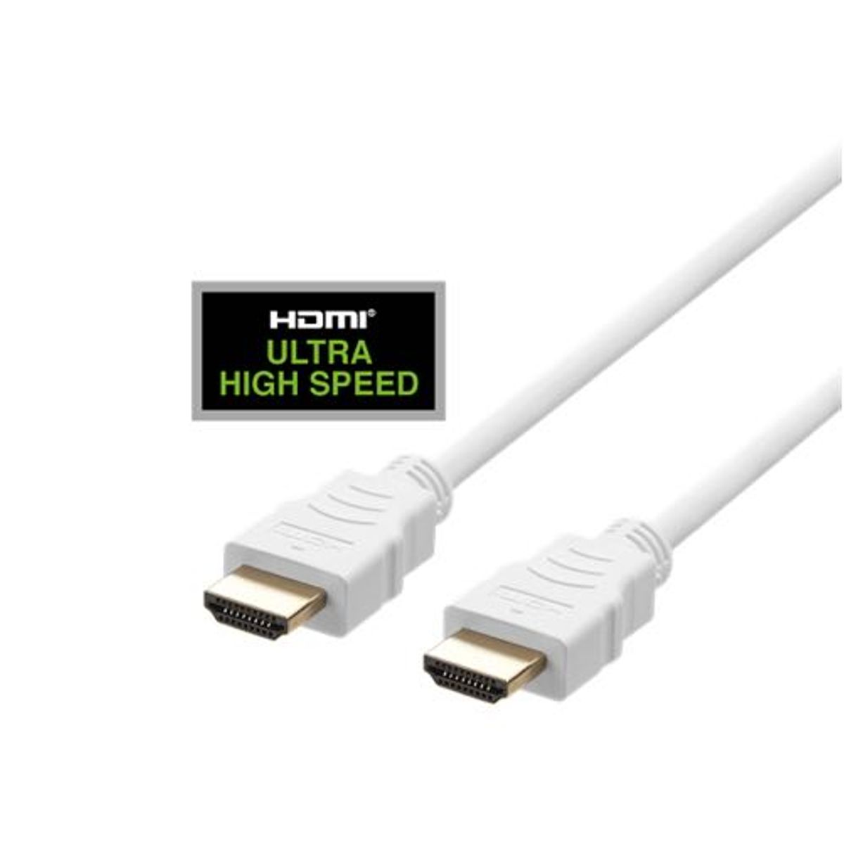 Deltaco - 2.1 HDR Ultra High Speed HDMI (Han-Han) (Hvid) - 8K@60Hz - 2,0 m