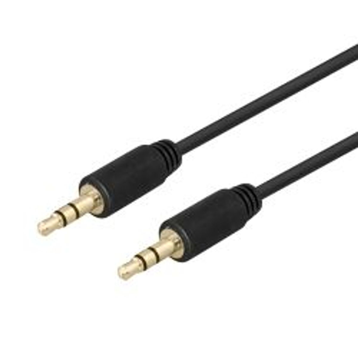 Deltaco Audio Cable, 3.5mm, Gold-plated, 2m, Black - Ledning