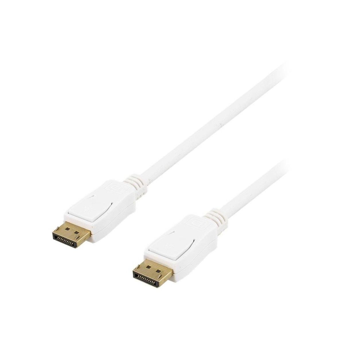 Deltaco DisplayPort kabel 1.2 - 4K / 30Hz - Hvid - 15 m