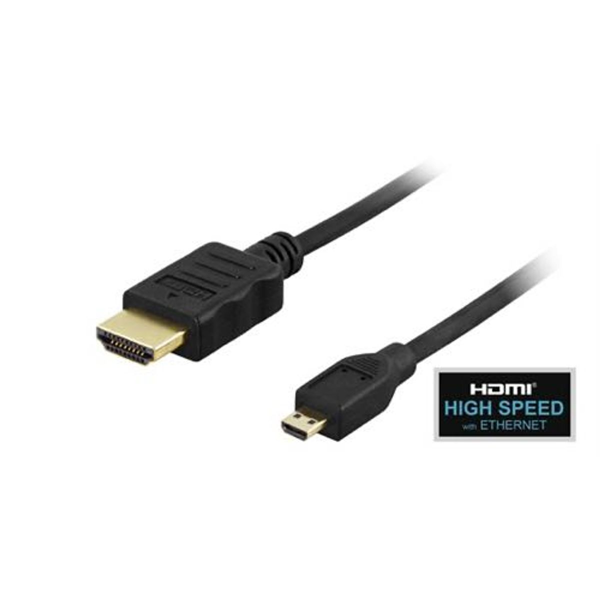 Deltaco - HDMI til Mirco HDMI (Han-Han) (Sort) - 4K@30Hz - 1,0 m