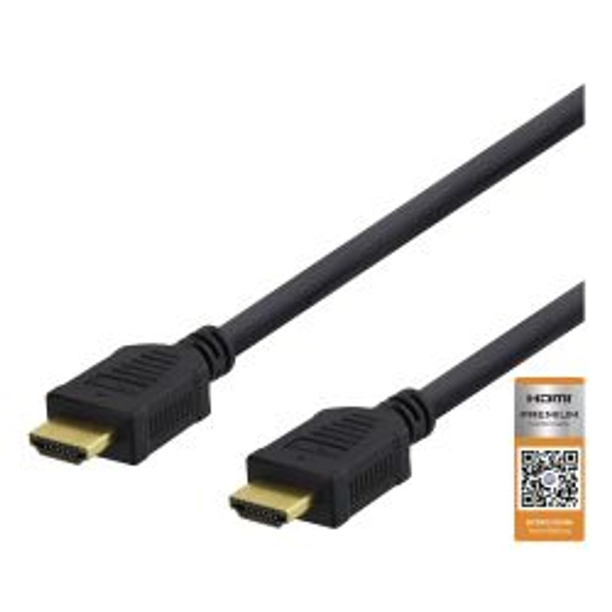 Deltaco High-speed Premium Hdmi Cable, 2m, Ethernet, 4k Uhd, Black - Ledning