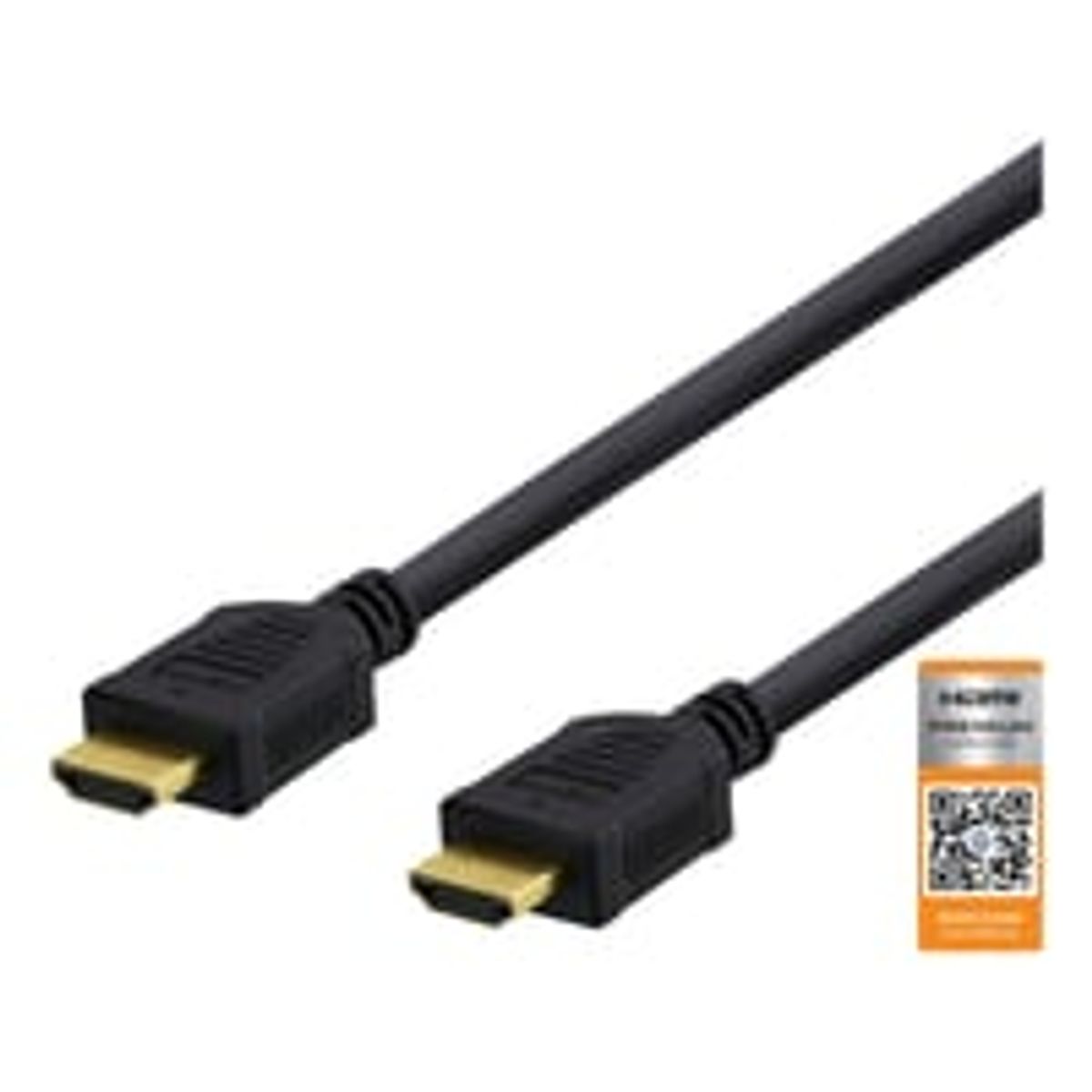 DELTACO High-Speed Premium HDMI kabel, 0,5m, Ethernet, 4K UHD, sort