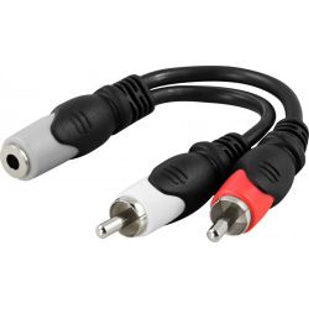 Deltaco Multimedia Adapter 3.5mm Fe To 2xrca Ma, 10cm - Ledning