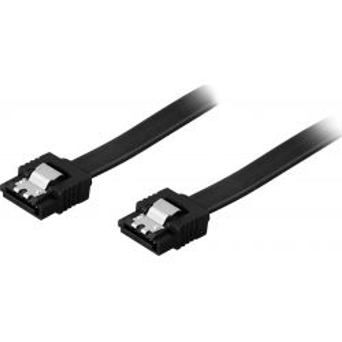 Deltaco Sata Cable Sata 6gb/s Lockclips Straightstraight 0.5m Black - Ledning