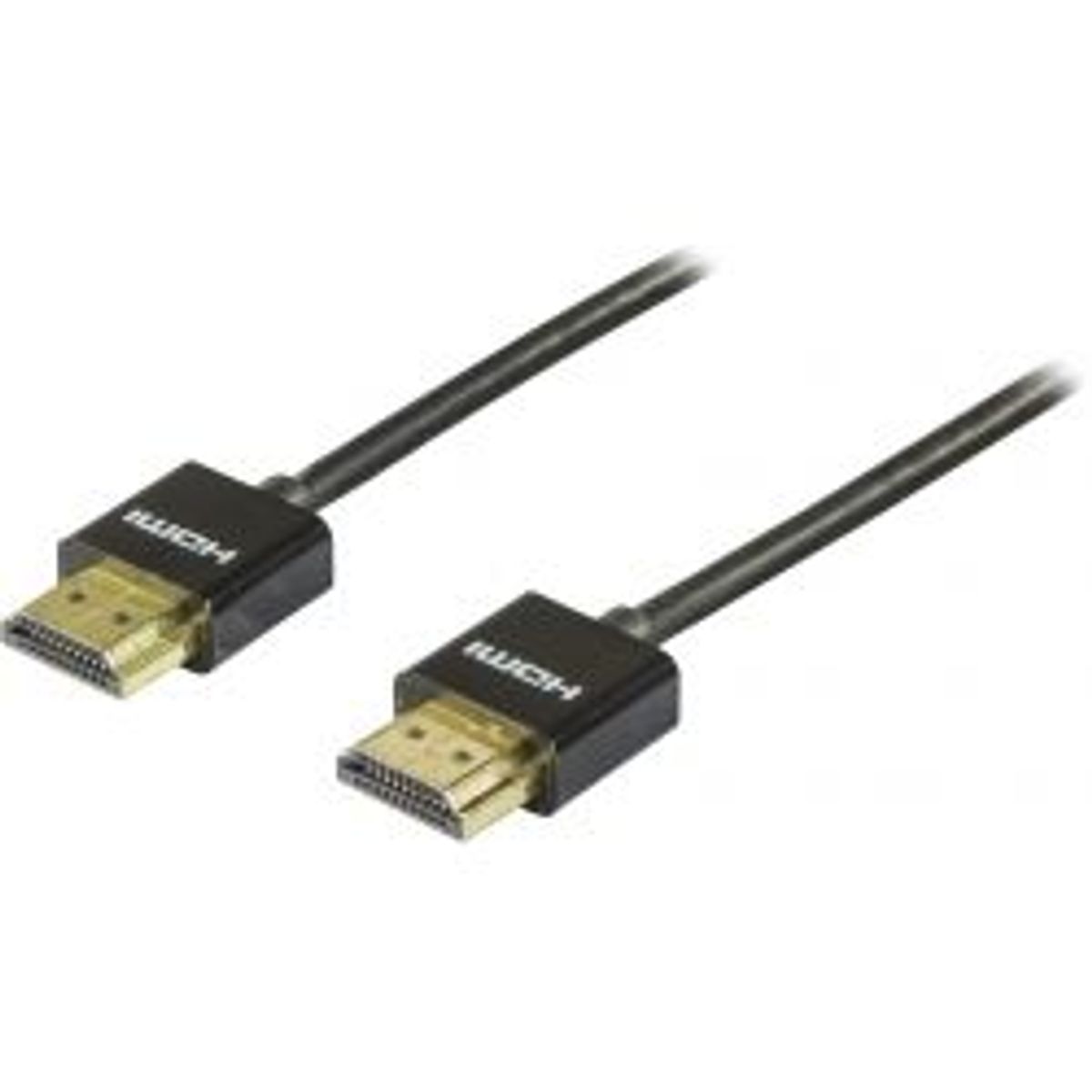 Deltaco Thin Hdmi-cable, Hdmi High Speed With Ethernet, 3m, Black - Ledning