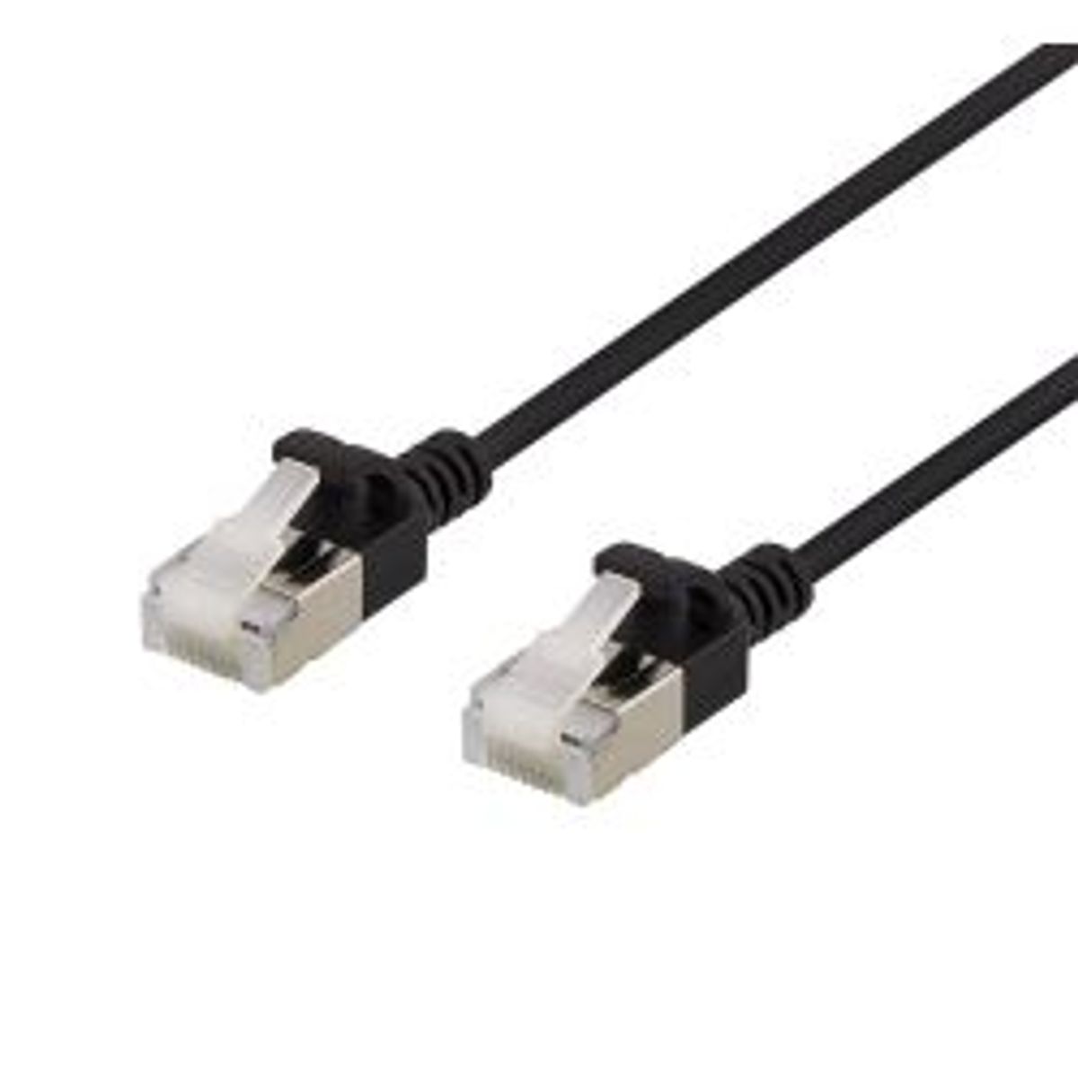 Deltaco U/ftp Cat6a Patch Cable, Slim, 3.8mm In Diameter, 2m, Black - Ledning