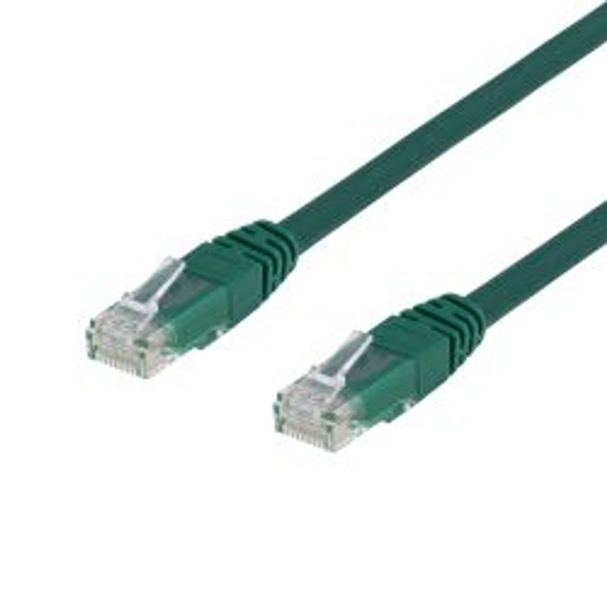 Deltaco U/utp Cat6 Patch Cable, Lszh, 0.5m, Green - Ledning