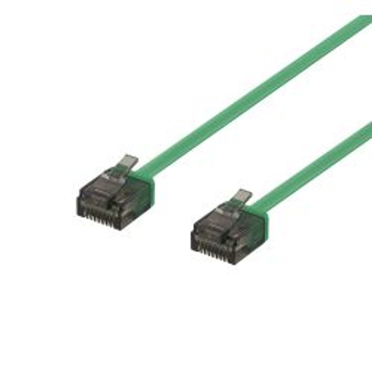 Deltaco U/utp Cat6a Patch Cable, Flat, 0.5m, 1mm Thick, Green - Ledning