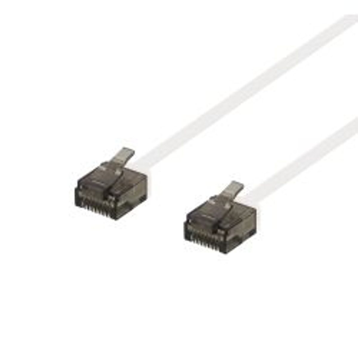 Deltaco U/utp Cat6a Patch Cable, Flat, 0.5m, 1mm Thick, White - Ledning