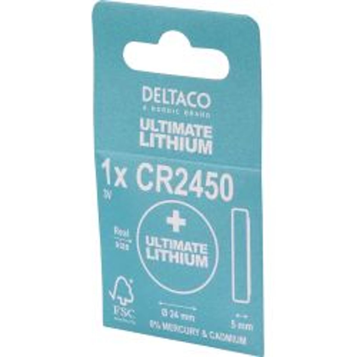 Deltaco Ultimate Lithium Battery, 3v, Cr2450 Button Cell, 1-pack - Batteri