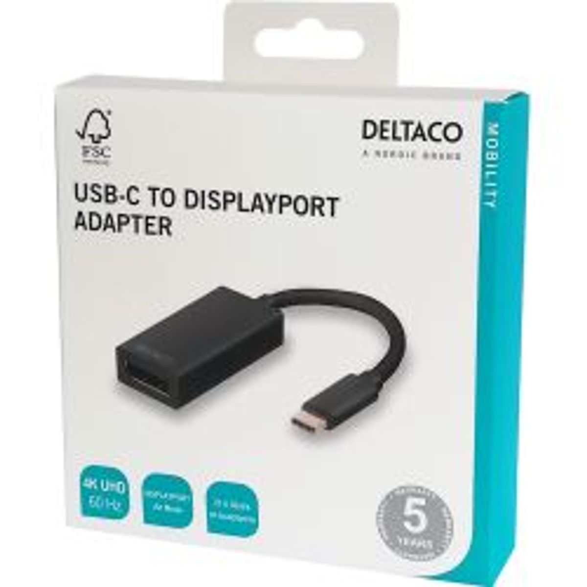 Deltaco Usb 3.1 To Displayport Adapter Usb Type C Dp Female Black - Adapter