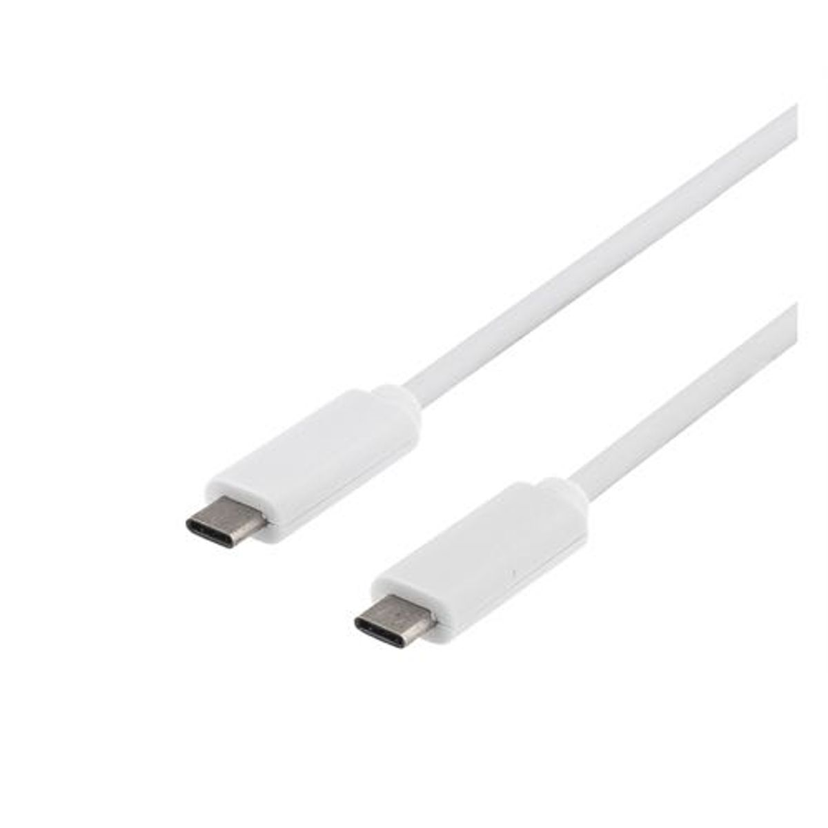 Deltaco - USB-C 3.1 (Gen.1) kabel (3A/60W) (USB-C / USB-C) (Han-Han) (Hvid) - 0,5 m