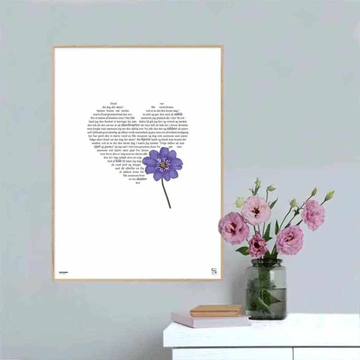 Den blå anemone - Songshape plakat - 30 x 42 cm / Medium / lodret