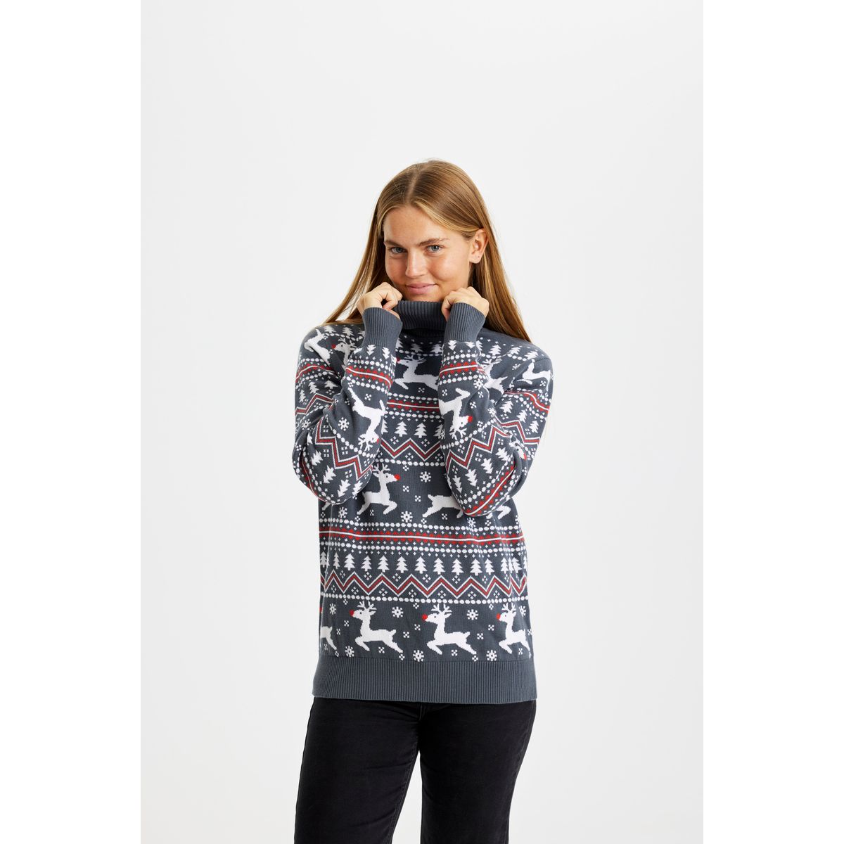 Den Stilede Highneck Julesweater - dame / kvinder.