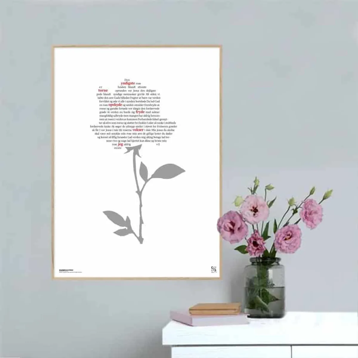 Den yndigste rose er funden - Songshape plakat - 21 x 30 cm / Small / lodret