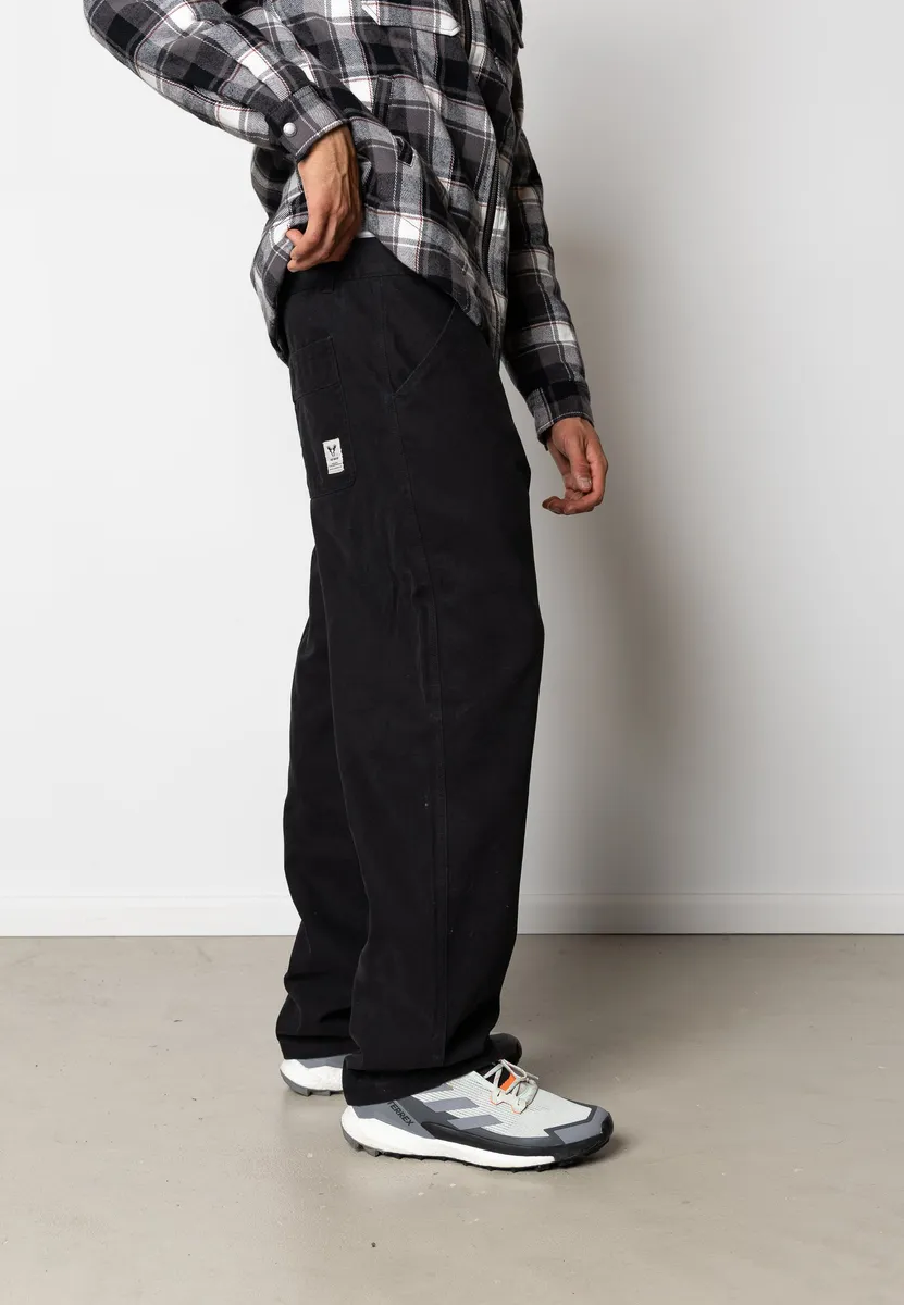 DERECK CANVAS TROUSERS - Black