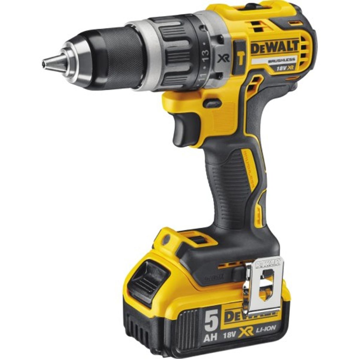 DeWalt 18V XR slagboremaskine m. 2 x 18V/5,0Ah batterier